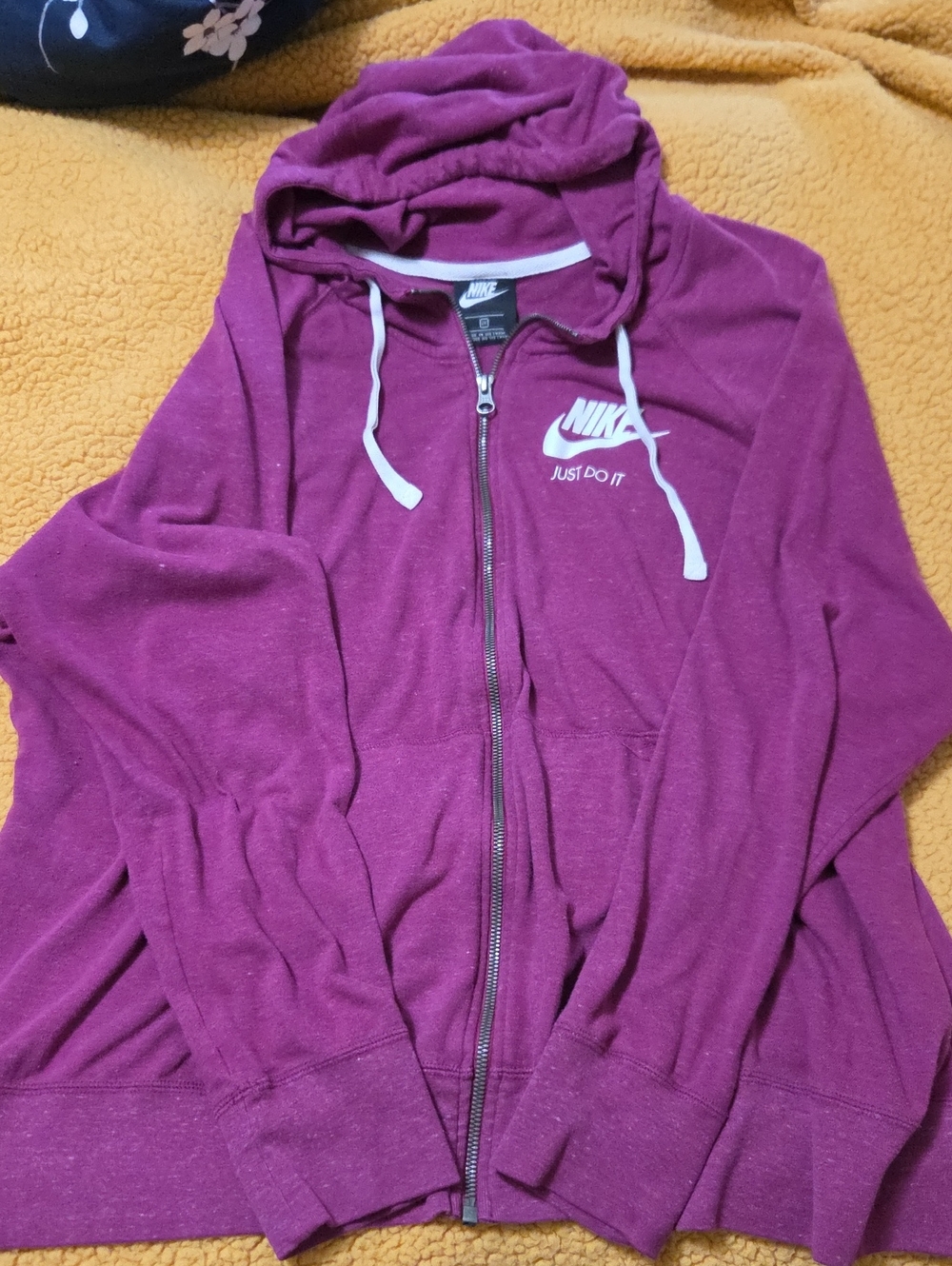 Nike Women's Magenta Full-Zip Hoodie with White Logo